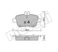 metelligroup 22-0966-0 - Made in Italy - Pastiglie Freno