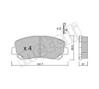 Pastiglie freno 22-0969-1 METELLI per JEEP CHEROKEE