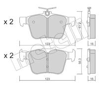 Kit Pastiglie Freno Freno A Disco Metelli 22-0981-0 per Audi Skoda VW