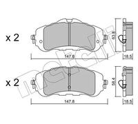 Pastiglie freno 22-0983-0 METELLI per PEUGEOT OPEL CITROËN DS TOYOTA FIAT
