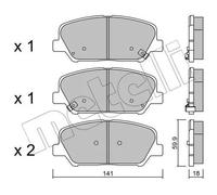 Pastiglie freno 22-0997-0 METELLI per KIA HYUNDAI