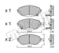 METELLI Pastiglie Freno Bremsbelegsatz Frontale Sistema Bosch per Toyota Auris