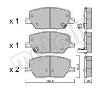 Kit Pastiglie Freno Freno A Disco Metelli 22-1001-0 per Fiat Jeep