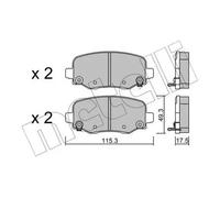 Pastiglie freno 22-1002-0 METELLI per JEEP CHEROKEE