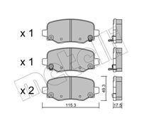 Kit Pastiglie Freno Freno A Disco Metelli 22-1002-1 per Fiat Jeep