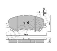 Pastiglie freno 22-1010-1 METELLI per NISSAN RENAULT
