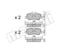 metelligroup 22-1014-0 - Made in Italy - Pastiglie Freno