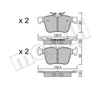 Metelli Pastiglie freno 22-1020-0 per Mercedes-Benz Classe C e Classe C T-Model