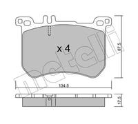 Pastiglie freno 22-1021-0 METELLI per MERCEDES-BENZ SL CLASSE S