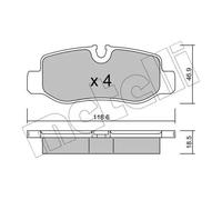 Pastiglie freno 22-1023-0 METELLI per MERCEDES-BENZ CLASSE V VITO Furgone EQV