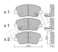 Pastiglie freno 22-1026-0 METELLI per KIA HYUNDAI