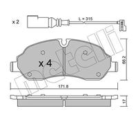 Pastiglie freno 22-1032-0 METELLI per FORD TRANSIT V363 Furgone