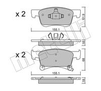 Kit Pastiglie Freno Freno A Disco Metelli 22-1035-0 per Opel Vauxhall