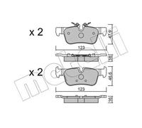 Metelli Pastiglie Freno 22-1038-0 Prodotto in Italia per BMW Mini Assale Posteriore