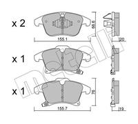 Pastiglie freno 22-1039-0 METELLI per FORD MONDEO V Hatchback MONDEO V Turnier