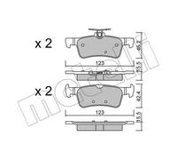 METELLI Pastiglie Freno Bremsbelegsatz Posteriore per Peugeot 308 Sw II