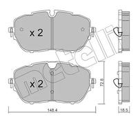 Pastiglie freno 22-1105-0 METELLI per PEUGEOT DS CITROËN OPEL