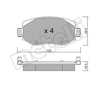 Pastiglie freno 22-1110-0 METELLI per RENAULT MEGANE IV Hatchback