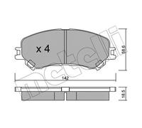 Pastiglie freno 22-1111-0 METELLI per RENAULT TALISMAN MEGANE IV Hatchback