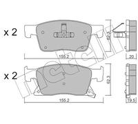 METELLI Kit pastiglie freno, Freno a disco 22-1115-0