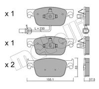 Pastiglie freno 22-1125-0 METELLI per AUDI A4 B9 Avant A4 Allroad B9 A4 B9 A5