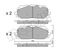 METELLI Kit pastiglie freno, Freno a disco 22-1128-0