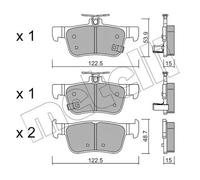 Pastiglie freno 22-1131-0 METELLI per HONDA CIVIC X Hatchback CIVIC X Tre volumi