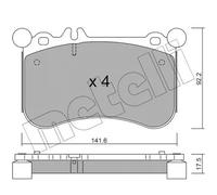 Metelli Pastiglie freno 22-1133-0 anteriori per Mercedes-Benz Classe S Coupé SLK Classe E
