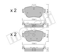 METELLI Pastiglie Freno Kit Assale Posteriore per Mercedes-Benz