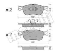 Kit Pastiglie Freno Freno A Disco Metelli 22-1142-0 per Ford Assale Anteriore