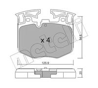 Pastiglie freno 22-1146-0 METELLI per BMW TOYOTA