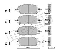 Pastiglie freno 22-1153-0 METELLI per HONDA CR-V V