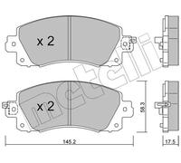 Metelli Kit pastiglie freni 22-1161-0 Anteriore per Subaru Outback XV/Crosstrek/Impreza