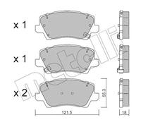 METELLI Kit pastiglie freno, Freno a disco 22-1165-0