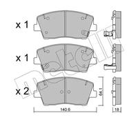 Pastiglie freno 22-1168-0 METELLI per KIA STINGER