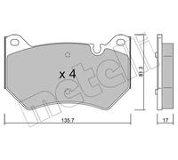 Pastiglie freno 22-1170-0 METELLI per AUDI Q5 Q5 Sportback