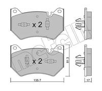 METELLI Kit pastiglie freno, Freno a disco 22-1170-1