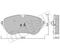 METELLI Kit pastiglie freno, Freno a disco 22-1172-0