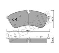 METELLI Kit pastiglie freno, Freno a disco 22-1173-0