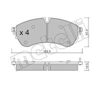 METELLI 22-1173-1 Kit pastiglie freni