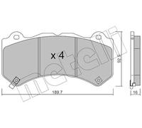 Pastiglie freno 22-1182-0 METELLI per JEEP CADILLAC