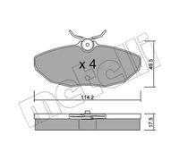 Metelli Kit pastiglie freni 22-1190-0 per Jaguar S-Type II XJ