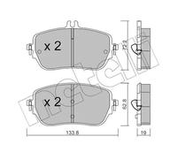 METELLI Kit pastiglie freno, Freno a disco 22-1193-0