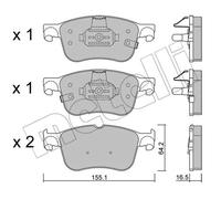 METELLI Kit pastiglie freno, Freno a disco 22-1205-0
