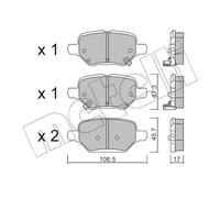 Pastiglie freno 22-1213-0 METELLI per OPEL MOKKA / MOKKA X