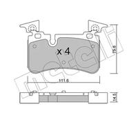 Metelli Kit pastiglie freni 22-1223-0 per Mercedes-Benz R230 SL CLS CLK Classe E T-Model