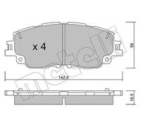 Pastiglie freno 22-1227-0 METELLI per TOYOTA LEXUS