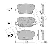 Metelli Kit pastiglie freno 22-1232-0 Freno a disco per Ssangyong Rexton