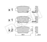 Metelli Kit pastiglie freni 22-1240-0 posteriore per Mitsubishi Eclipse Cross