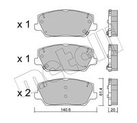Pastiglie freno 22-1241-0 METELLI per HYUNDAI KIA